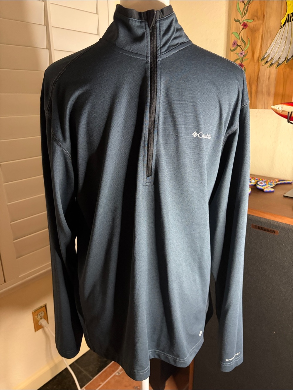 🖤💙Columbia Cobalt Blue Long Sleeved Polyester Pullover Shirt Size L